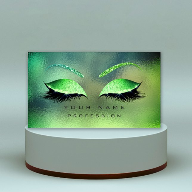 Makeup Eyes Lashes Glitter Tropical Glass Eyebrow Business Card (Makeup Eyes Lashes Glitter Tropical Glass Eyebrow Business Card)