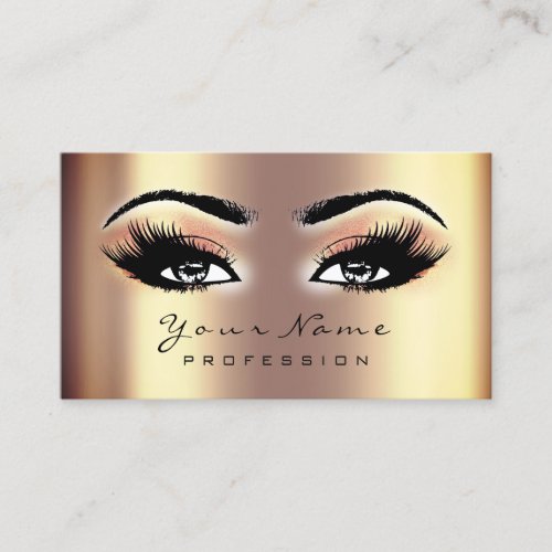 Makeup Eyes Lashes Gold Coral Appointment Card