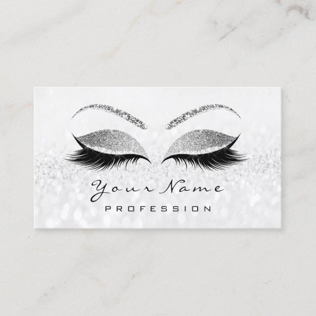 Makeup Eyes Lashes Gray Silver Appointment Card (Front)