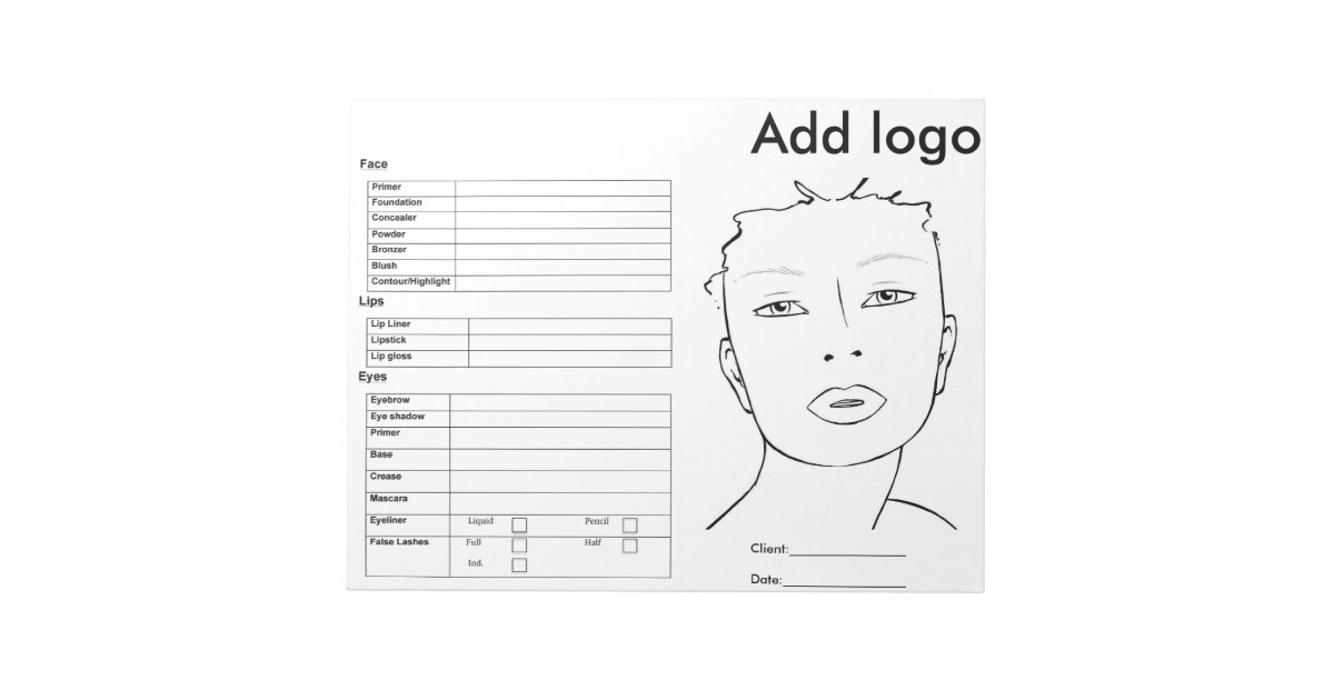 blank male face charts