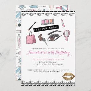 Makeup/Fashion Show Party Invitation