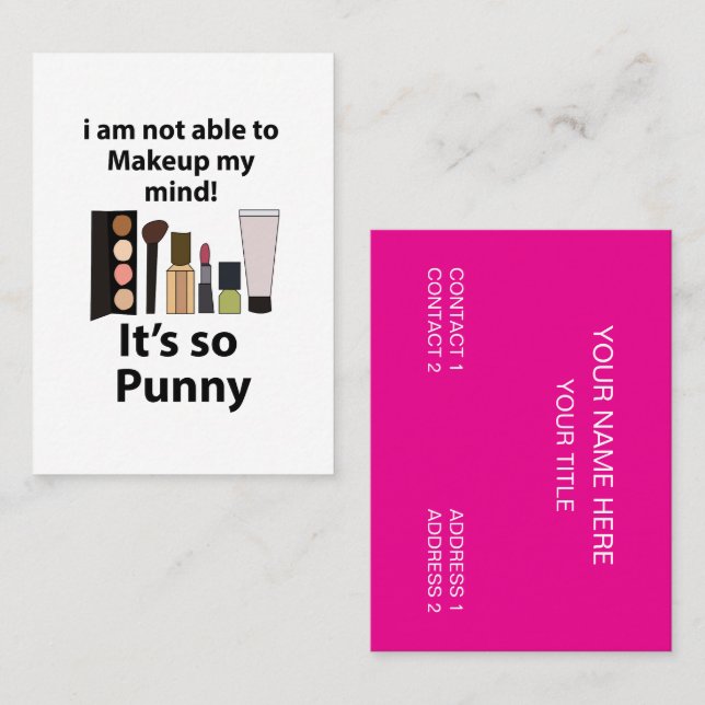 Makeup Funny Pun Makeup Business Card (Front/Back)