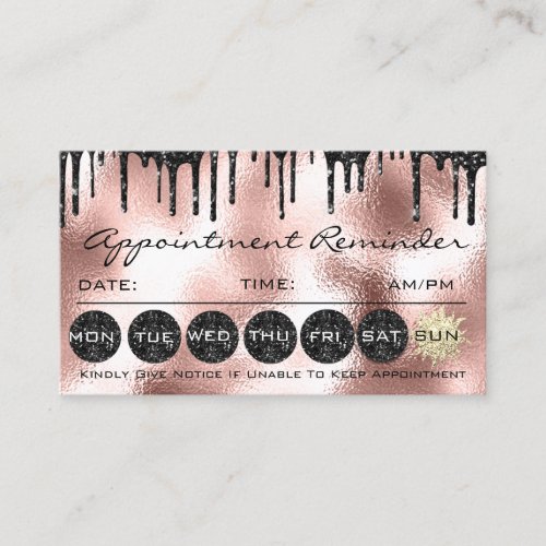 Makeup Hair Appointment Reminder Black Punches Business Card