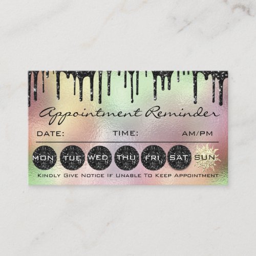 Makeup Hair Appointment Reminder Black Rose Business Card