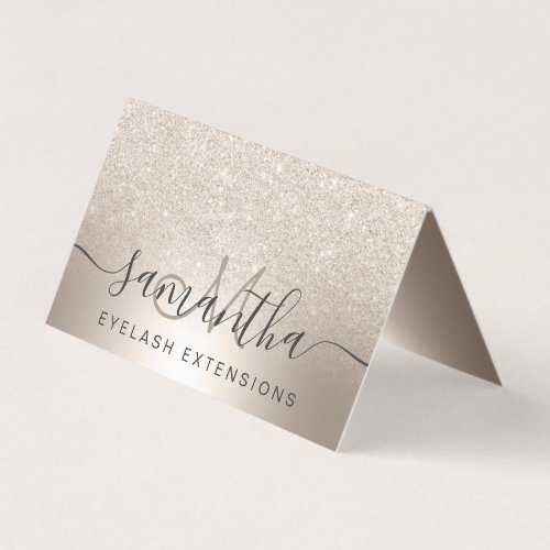 Makeup hair chic gold glitter ombre eye aftercare business card