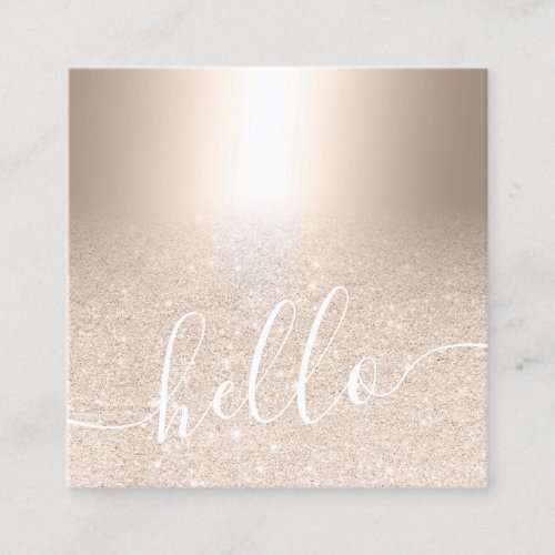 Makeup hair chic gold glitter ombre metallic hello square business card