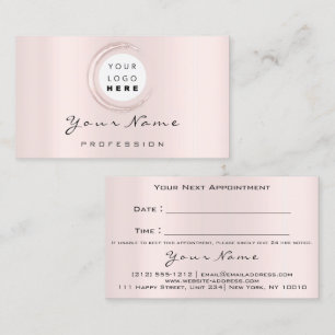 Makeup Hair Dresser Rose Pink Appointment Logo Card