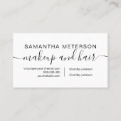 Makeup hair minimalist black and white simple appointment card (Back)