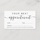 Makeup hair minimalist black and white simple appointment card (Front)
