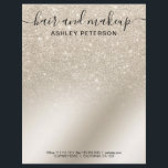 Makeup hair pearl glitter ivory ombre metallic letterhead<br><div class="desc">Professional elegant modern,  stylish hair and makeup artist letterhead typography with elegant modern sparkly pearl glitter ivory ombre gradient metallic and a modern typography,  add your social media.</div>