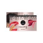Makeup Hair Red Lipstick Silver Photo QRCode Gloss Business Card