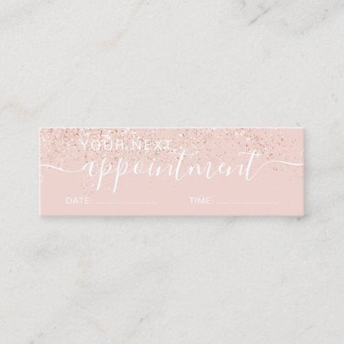 Makeup hair rose glitter blush appointment mini business card