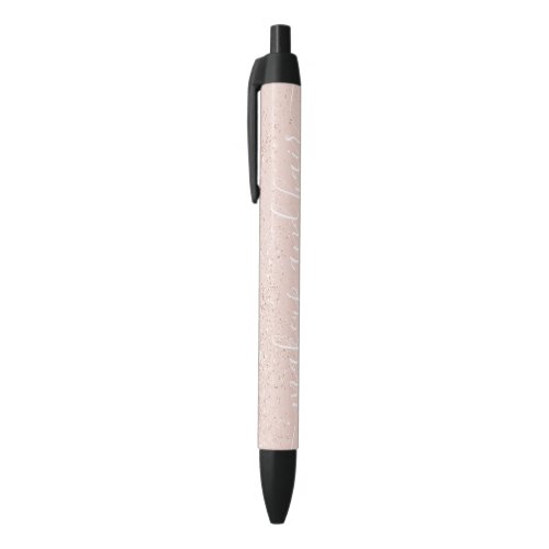 Makeup hair rose glitter pastel blush pink name black ink pen