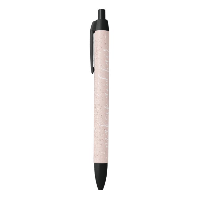 Makeup hair rose glitter pastel blush pink name pen (Top (Vertical))