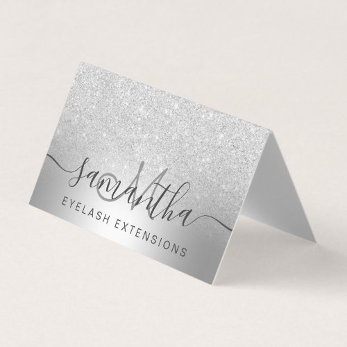 Makeup hair silver glitter ombre eye aftercare business card