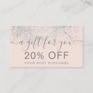 Makeup hair silver glitter pastel blush gift discount card