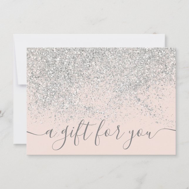 Makeup hair silver glitter pastel gift certificate (Front)