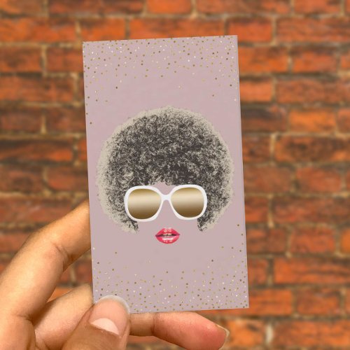 Makeup  Hair Stylist Modern Gold Confetti Beauty Business Card