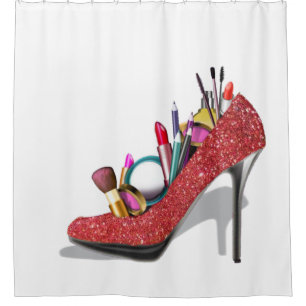 Makeup High Heels Stilettos Fashion Shower Curtain