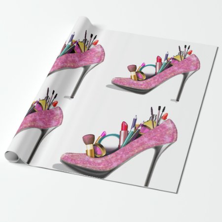 Makeup High Heels Stilettos Fashion Wrapping Paper