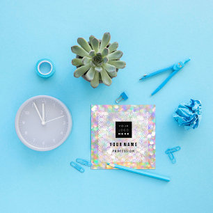 Makeup Holograph Unique Unique Eyeash Logo Square Business Card