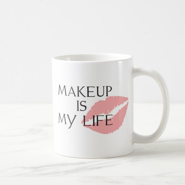 makeup is my life kisses coffee mug (Right)