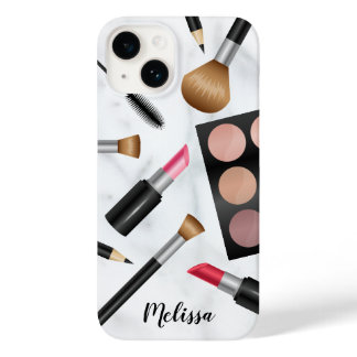 Makeup Items Illustration With Custom Name Case-Mate iPhone 14 Case