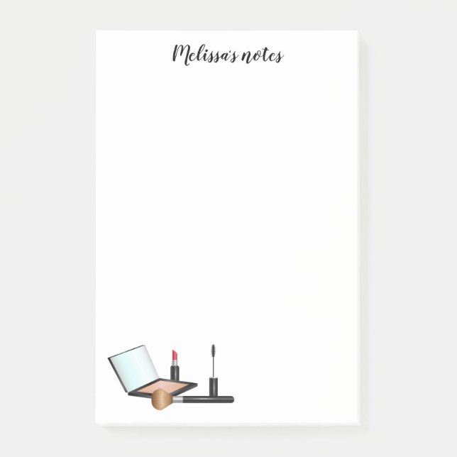 Makeup Items Kit With Custom Title Post-it Notes (Front)