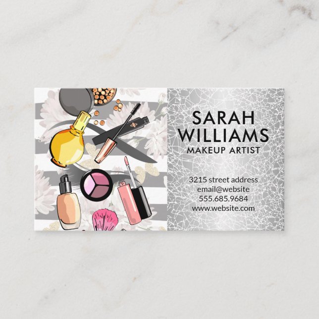 Makeup Kit Accessories | Beauty Mua Business Card (Front)