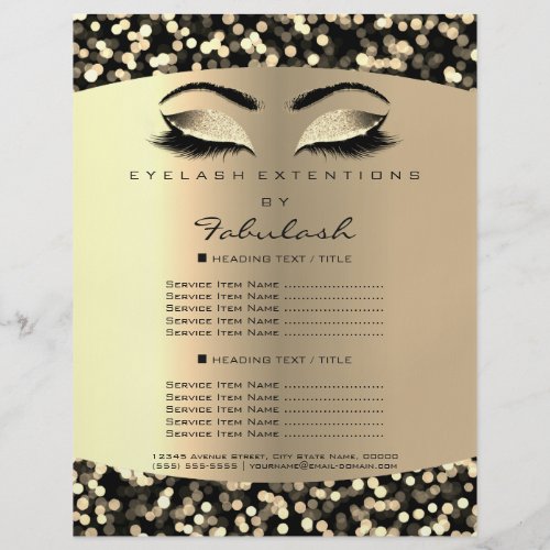 Makeup Lash Beauty Confetti Sepia Flyer Price List