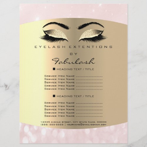 Makeup Lash Beauty Diamond Pink Flyer Price List