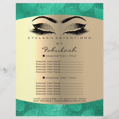 Makeup Lash Beauty Metallic Green Flyer Price List