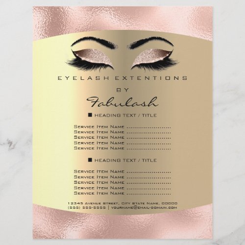 Makeup Lash Beauty Metallic Pink Flyer Price List