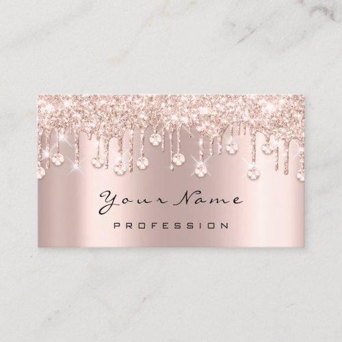 Makeup Lash Crystals Rose Drips Appointment Card