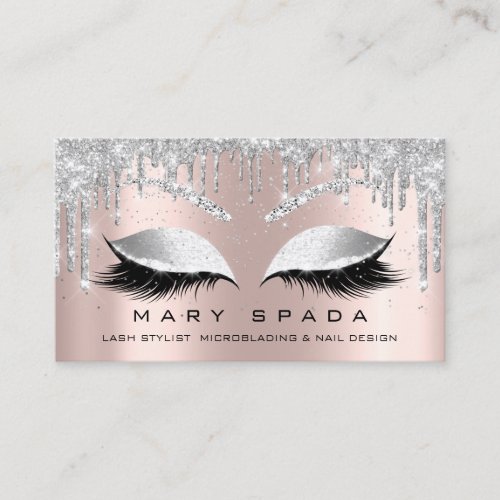 Makeup Lashes Browns Gray Spark Rose Confetti Business Card