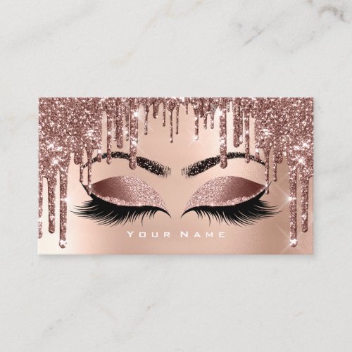 Makeup Lashes Glitter Rose Nails Eyes Skinny Business Card