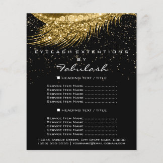Makeup Lashes Gold Confetti Flyer 1 Page Prices
