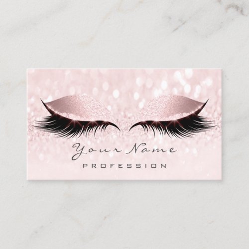 Makeup Lashes Gray Pink Glitter Appointment Card