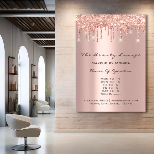 Makeup Lashes Opening Hours Salon Drip Spark Price Poster
