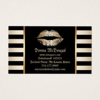 Makeup Lip Product Distributor Modern Gold Lips Business Card