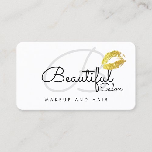 makeup lips contact_card  beauty salon monogram calling card