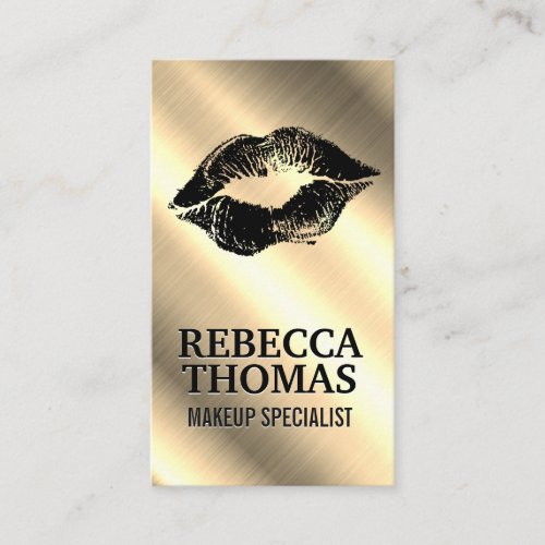 Makeup Lipstick Stain  Gold Metallic Business Card