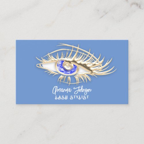 Makeup Logo Blu Blu Glitter Eyelash Qr Code  Busin Business Card