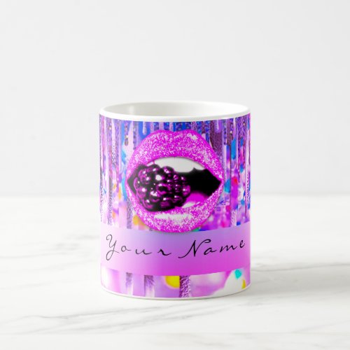 Makeup  Logo Lip Holograph Drip Pink Kiss Lips Coffee Mug