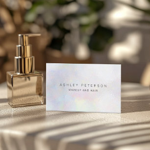 Makeup modern nacre pearl iridescent holographic business card