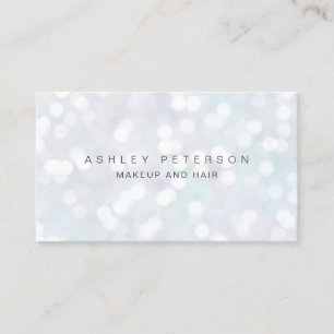 Makeup modern nacre pearl pastel glitter bokeh business card