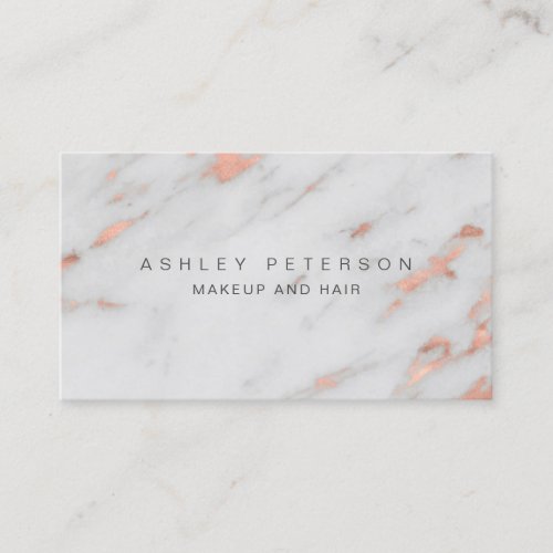 Makeup modern  rose gold foil marble pattern business card