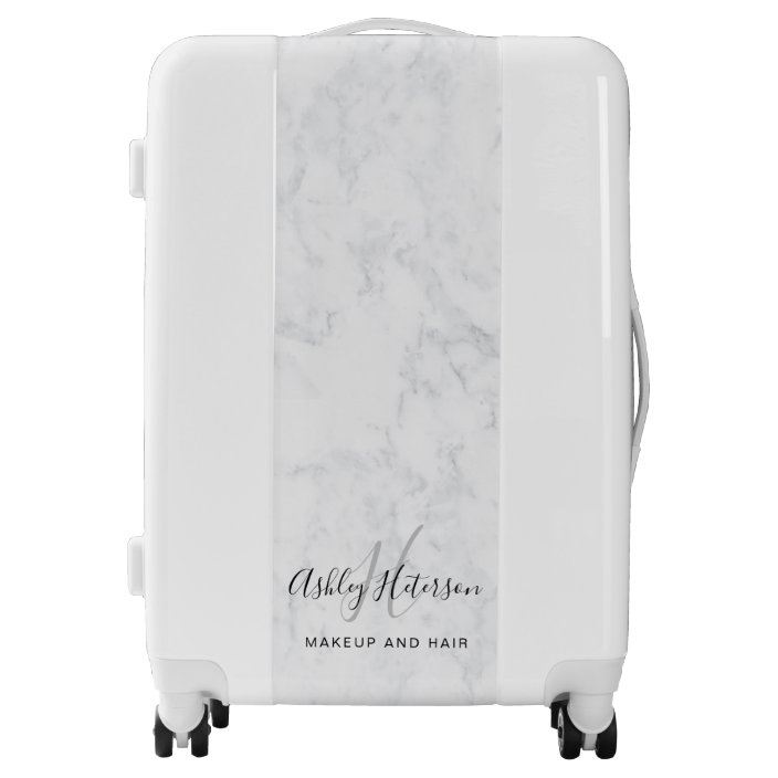 white marble suitcase