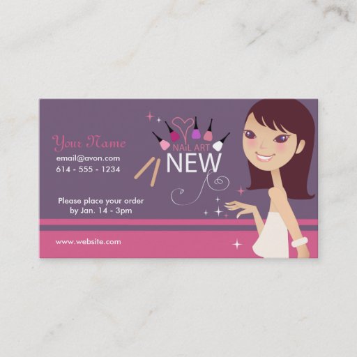 Customizable Makeup - Nail Art Business Card