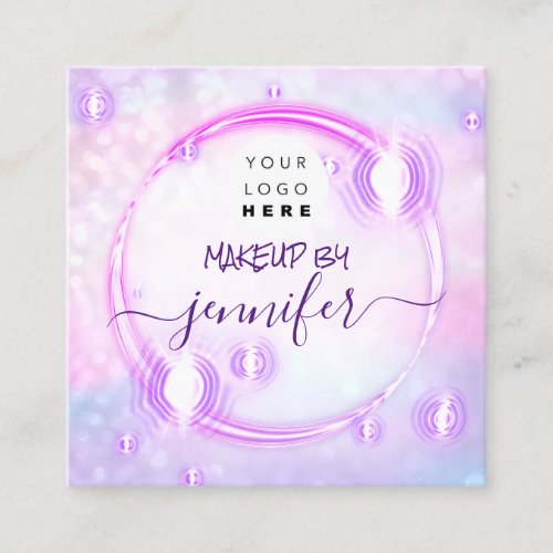 Makeup Nails Jewelry Beauty Shop Futuristic Pinky Square Business Card